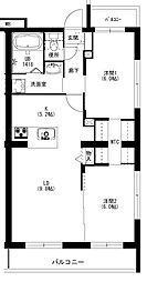 エクシード三方原II(中央棟) 2LDKの間取図画像
