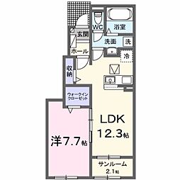 ルピナスIII 1LDKの間取図画像