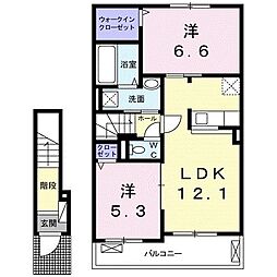 フェアリーシュナ 2LDKの間取図画像