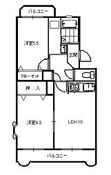 ジェントリー 2LDKの間取図画像