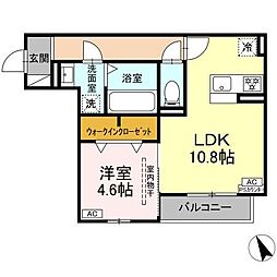 D-Hills小池 1LDKの間取図画像