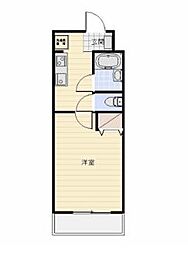 エザンス 1Kの間取図画像
