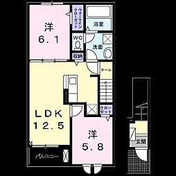 リアライズI 2LDKの間取図画像