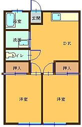 Vegas3 2DKの間取図画像