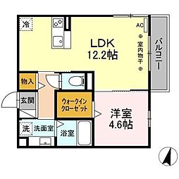 D-Hills浜北小松 1LDKの間取図画像