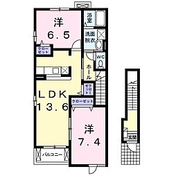 ユージェルメ 2LDKの間取図画像
