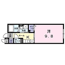 フェアリーヒルズヒビキ 1Kの間取図画像