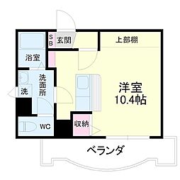 アップル第7マンション ワンルームの間取図画像