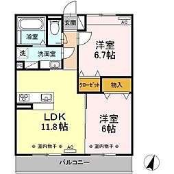 GraceGarden 2LDKの間取図画像