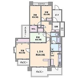 淀川リバーサイドタウンセンチュリーさくら16 4LDKの間取図画像