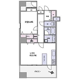 ソーレ・ブリアンテテンマバシ 1LDKの間取図画像