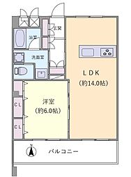 カサ高津1番館 1LDKの間取図画像