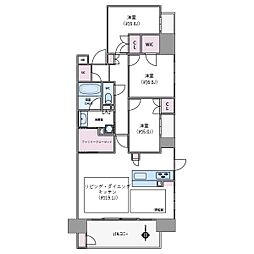 パークナード関目リアン 3LDKの間取図画像