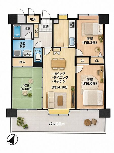 間取りを拡大表示