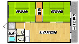 グリーンハイツイナダ 2LDKの間取図画像