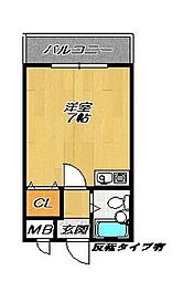 グリーンメイツ ワンルームの間取図画像