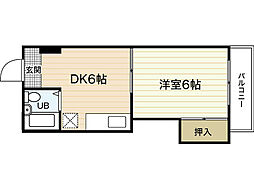 パステルクボ10 1DKの間取図画像