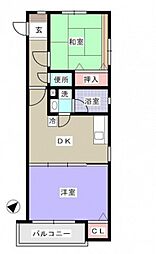 エーデル吉島西 2DKの間取図画像