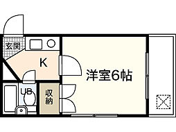 GRADO宇品uno 4階1Kの間取り