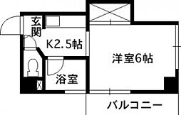北神ビル 1Kの間取図画像