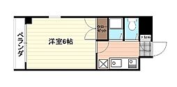 第8片山ビル 6階1Kの間取り