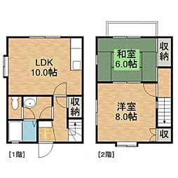 メゾネットTK B棟 2 1階2LDKの間取り