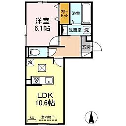 シャインテラス 1LDKの間取図画像