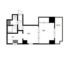 ハイネス住吉 1DKの間取図画像