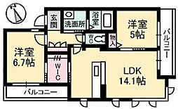 LaFonte 2LDKの間取図画像
