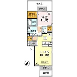 メゾンドプレジール 1LDKの間取図画像