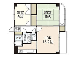 メリベール永田 2LDKの間取図画像