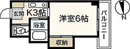 ベンレジデンス 1Kの間取図画像
