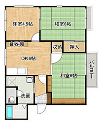 コーポFUJI 3DKの間取図画像