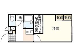 レオパレスシェルムーン2 1Kの間取図画像