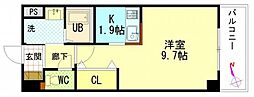 グローリー ワンルームの間取図画像