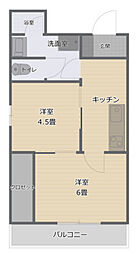 森川ビル 2Kの間取図画像