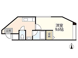 ハイツリリアン 1Kの間取図画像