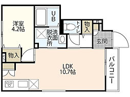 YDMB 1LDKの間取図画像