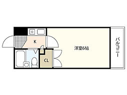 メゾン江波 1Kの間取図画像