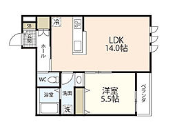 Wisteria court 1LDKの間取図画像
