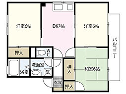 ガーデンビズゲート 2LDKの間取図画像
