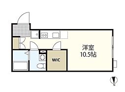 COLLINA呉本通 ワンルームの間取図画像