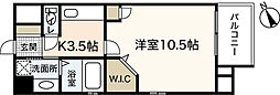 パークフラッツ土橋 1Kの間取図画像