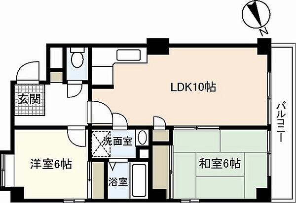 ビラシャレル 0203｜広島県広島市中区大手町3丁目(賃貸マンション2LDK・2階・47.70㎡)の写真 その2