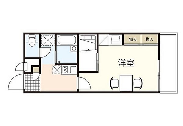 レオパレスＣｈａｍｂｒｅ　Ｓ ｜広島県広島市中区光南3丁目(賃貸マンション1K・3階・23.18㎡)の写真 その2