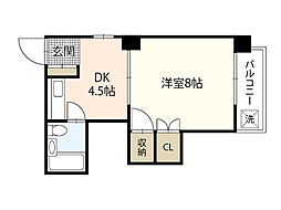 北町ビル 1DKの間取図画像