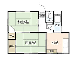共栄荘 2階2DKの間取り