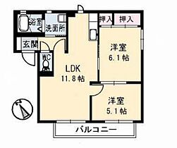 TWINS　A棟  ｜ 広島県呉市焼山中央6丁目（賃貸アパート2LDK・2階・50.07㎡） その2