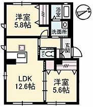 サンハイム　C棟  ｜ 広島県東広島市西条中央3丁目（賃貸アパート2LDK・1階・56.93㎡） その2