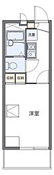 レオパレス南の風 4階1Kの間取り
